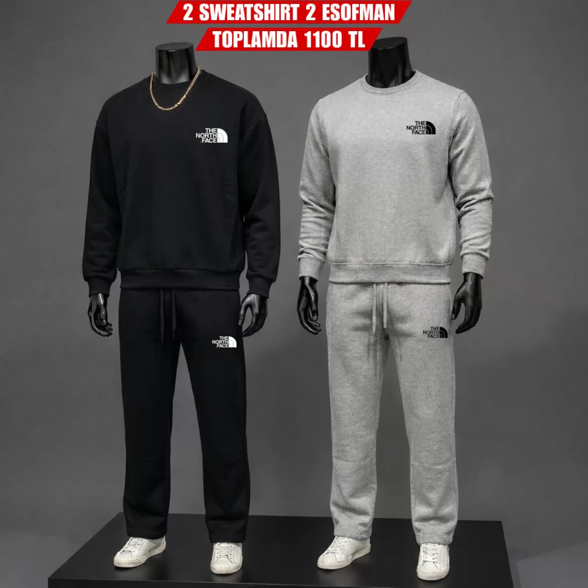 NORTH SİYAH VE BEYAZ TSHİRT TAKIM