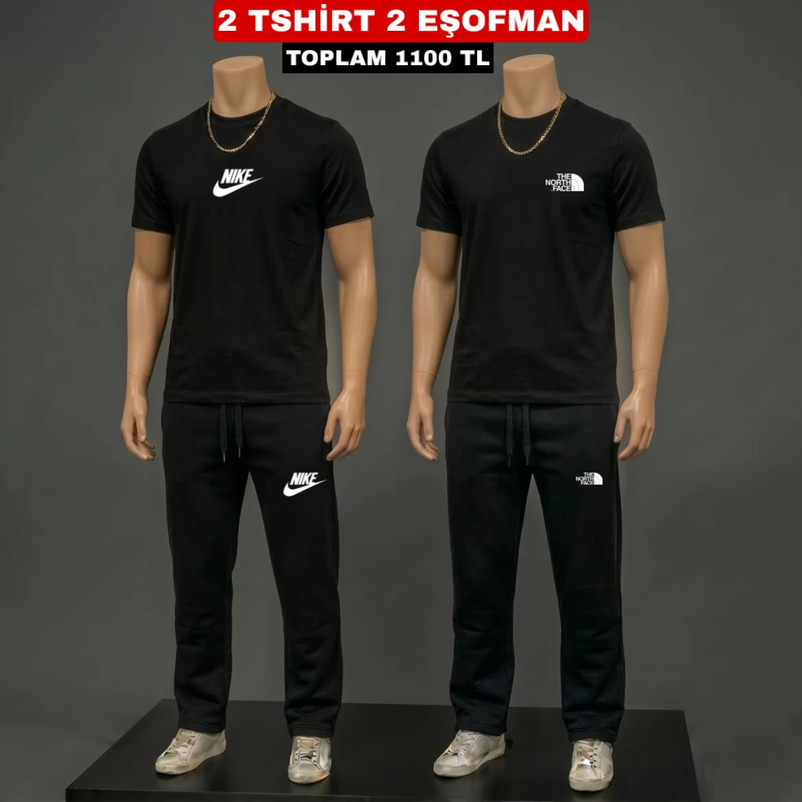 NİKE SİYAH TSHİRT TAKIM - NORTH SİYAH TSHİRT TAKIM