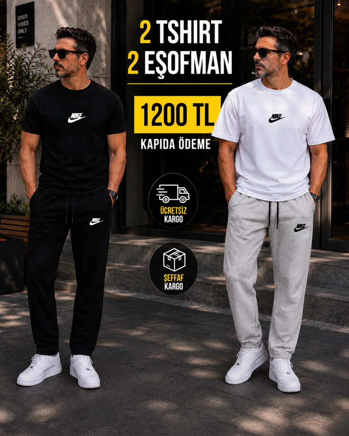NİKE SİYAH TSHİRT TAKIM - NİKE BEYAZ TSHİRT TAKIM